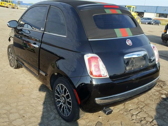 3C3CFFER6DT693028 - 2013 FIAT 500 LOUNGE BLACK photo 3