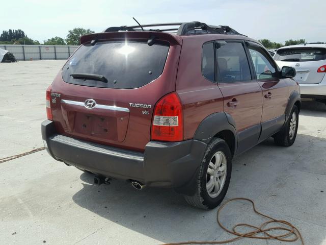 KM8JN12D86U445627 - 2006 HYUNDAI TUCSON GLS MAROON photo 4