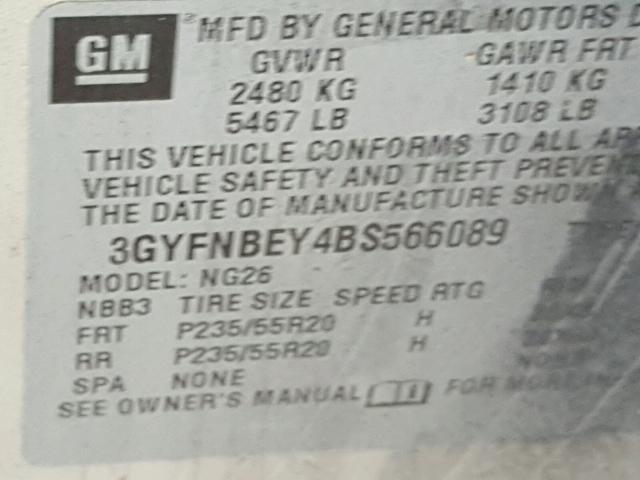 3GYFNBEY4BS566089 - 2011 CADILLAC SRX PERFOR 金色 照片 10