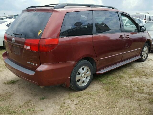 5TDZA23C74S069700 - 2004 TOYOTA SIENNA CE RED photo 4