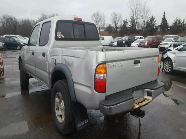 5TEHN72N42Z099527 - 2002 TOYOTA TACOMA DOU SILVER photo 3