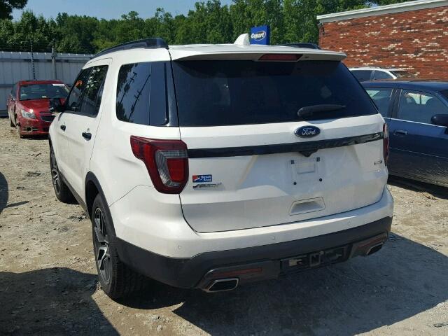 1FM5K8GT5GGA23432 - 2016 FORD EXPLORER S WHITE photo 3