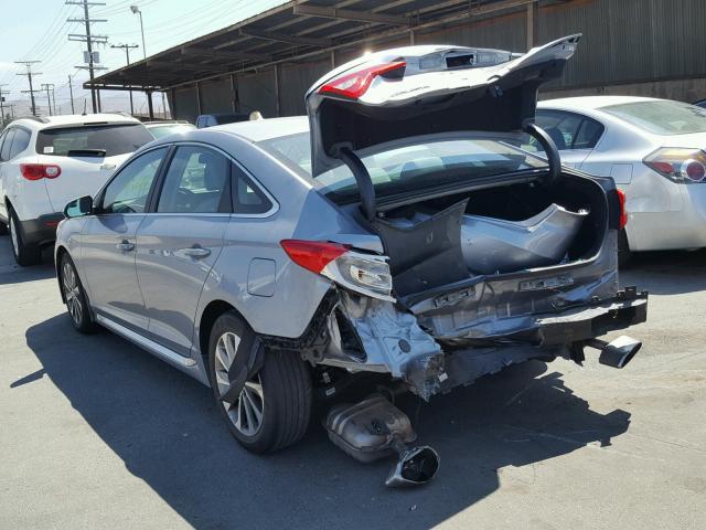 5NPE34AF2GH360763 - 2016 HYUNDAI SONATA SPO GRAY photo 9