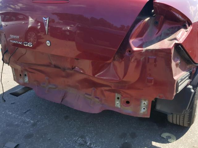 1G2ZF57B284136455 - 2008 PONTIAC G6 VALUE L BURGUNDY photo 9