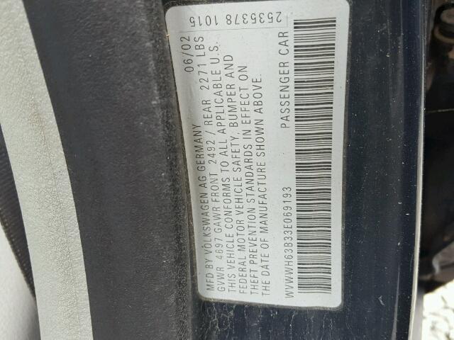 WVWWH63B33E069193 - 2003 VOLKSWAGEN PASSAT GLX 蓝色 照片 10