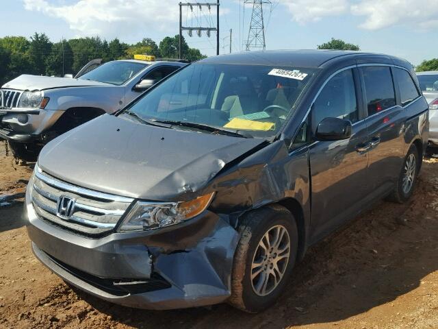 5FNRL5H40DB019531 - 2013 HONDA ODYSSEY EX GRAY photo 2