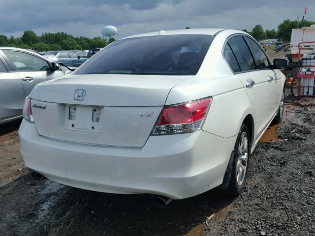 1HGCP36808A040786 - 2008 HONDA ACCORD EXL WHITE photo 4