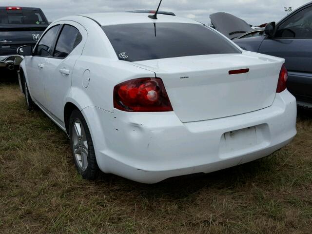 1C3CDZCB9DN519855 - 2013 DODGE AVENGER SX WHITE photo 3