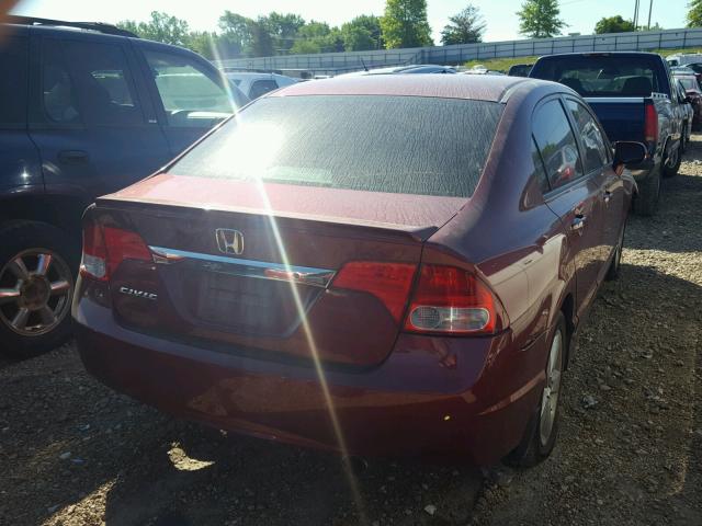 19XFA1F68BE015736 - 2011 HONDA CIVIC LX-S MAROON photo 4