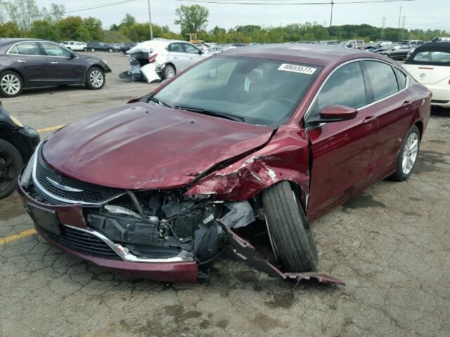 1C3CCCAB5FN659312 - 2015 CHRYSLER 200 MAROON photo 2