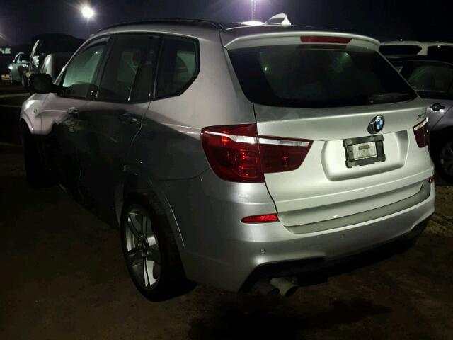 5UXWX9C56E0D22362 - 2014 BMW X3 SILVER photo 3