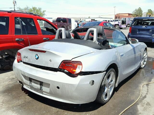 4USBU335X6LW67360 - 2006 BMW Z4 3.0 SILVER photo 4