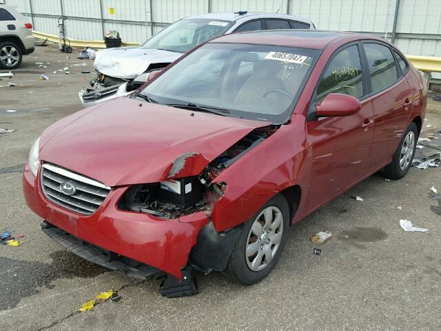 KMHDU46D17U153685 - 2007 HYUNDAI ELANTRA GL RED photo 2