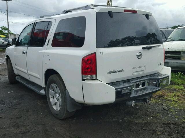 5N1AA08B35N726481 - 2005 NISSAN ARMADA SE WHITE photo 3