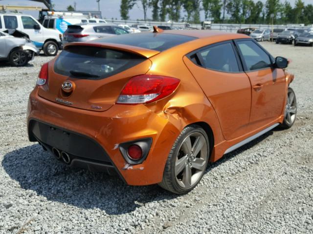 KMHTC6AE7DU128585 - 2013 HYUNDAI VELOSTER T ORANGE photo 4