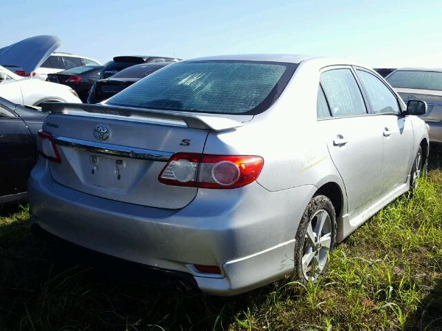 5YFBU4EE3DP214355 - 2013 TOYOTA COROLLA BA SILVER photo 4