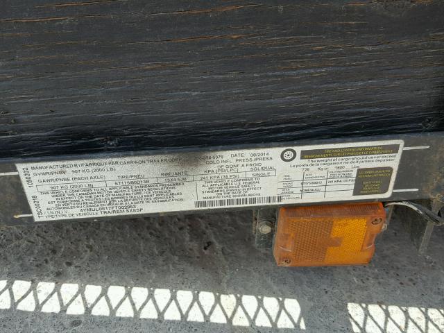 4YMUL0817FT002953 - 2015 UTILITY TRAILER BLACK photo 10