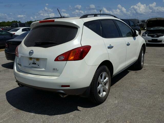 JN8AZ1MU7AW004577 - 2010 NISSAN MURANO S WHITE photo 4