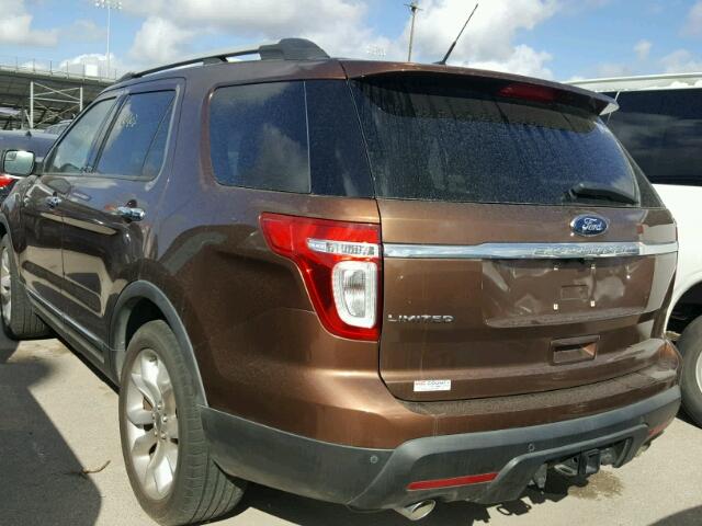 1FMHK7F84BGA31776 - 2011 FORD EXPLORER L BROWN photo 3