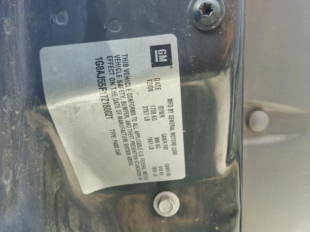 1G8AJ55F17Z180021 - 2007 SATURN ION LEVEL WHITE photo 10