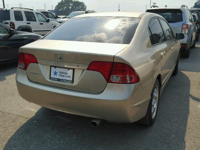 1HGFA16558L111459 - 2008 HONDA CIVIC LX GOLD photo 4