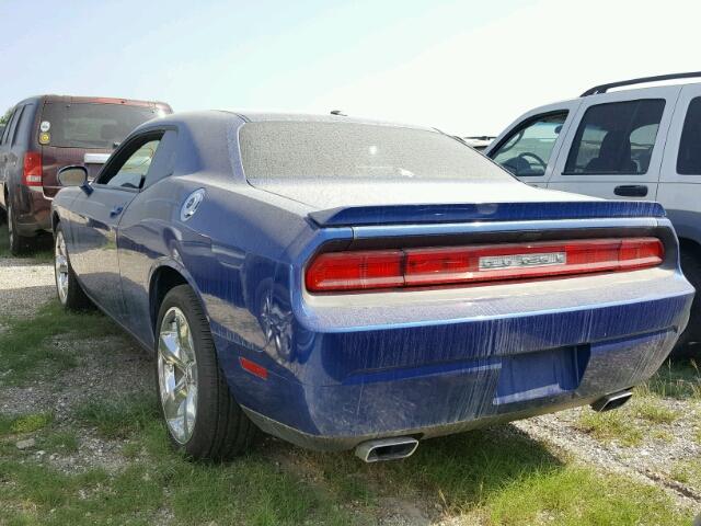 2C3CDYBTXCH290999 - 2012 DODGE CHALLENGER BLUE photo 3