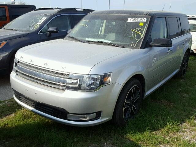 2FMGK5C86FBA19629 - 2015 FORD FLEX SEL SILVER photo 2