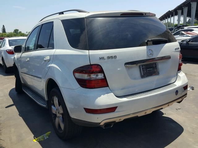 4JGBB86E99A508734 - 2009 MERCEDES-BENZ ML 350 WHITE photo 3