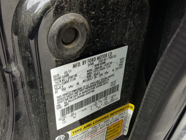 5LMJJ3J50BEJ05746 - 2011 LINCOLN NAVIGATOR შავი ფოტო 10