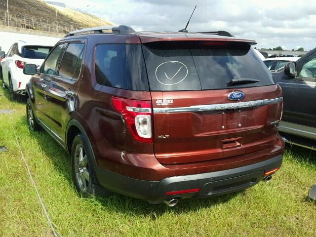 1FM5K7D84FGB80152 - 2015 FORD EXPLORER X BURGUNDY photo 3