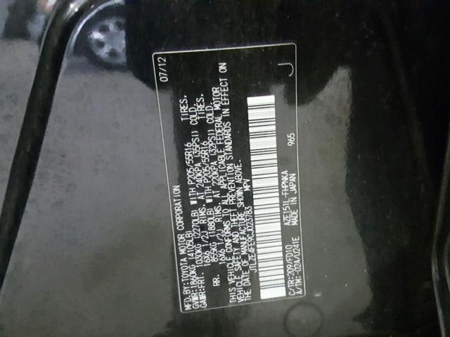 JTLZE4FE9CJ023783 - 2012 TOYOTA SCION XB Schwarz Foto 10