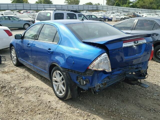 3FAHP0JA6CR211333 - 2012 FORD FUSION SEL BLUE photo 3