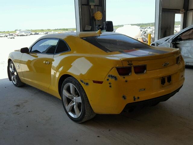 2G1FB1E37D9222861 - 2013 CHEVROLET CAMARO LT YELLOW photo 3