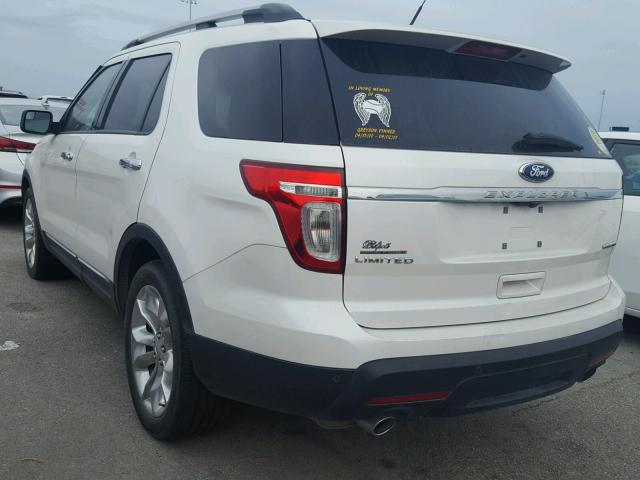 1FM5K7F85FGA53956 - 2015 FORD EXPLORER L WHITE photo 3