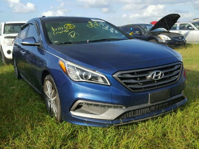 5NPE34ABXFH102552 - 2015 HYUNDAI SONATA BLUE photo 1