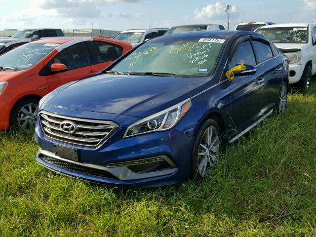 5NPE34ABXFH102552 - 2015 HYUNDAI SONATA BLUE photo 2