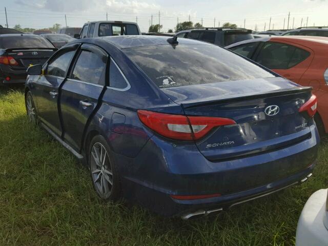 5NPE34ABXFH102552 - 2015 HYUNDAI SONATA BLUE photo 3