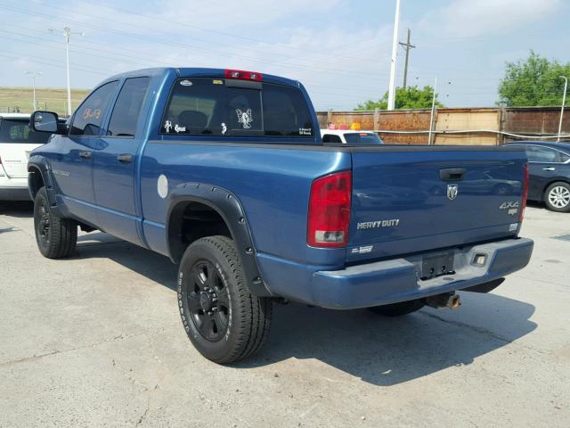 3D7KS28C15G850077 - 2005 DODGE RAM 2500 S BLUE photo 3