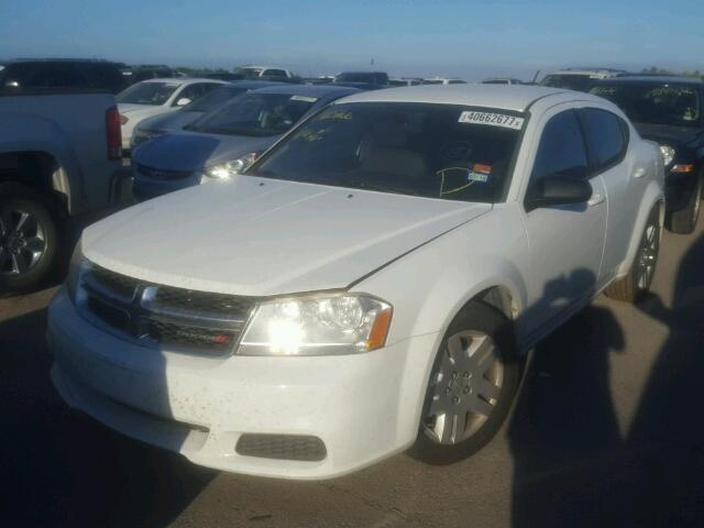 1C3CDZABXDN530849 - 2013 DODGE AVENGER WHITE photo 2