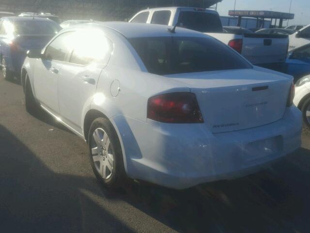 1C3CDZABXDN530849 - 2013 DODGE AVENGER WHITE photo 3