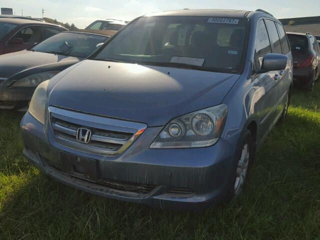 5FNRL38667B108949 - 2007 HONDA ODYSSEY EX BLUE photo 2