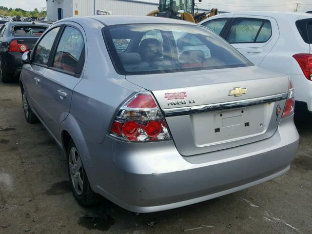 KL1TD56E99B316443 - 2009 CHEVROLET AVEO LS SILVER photo 3