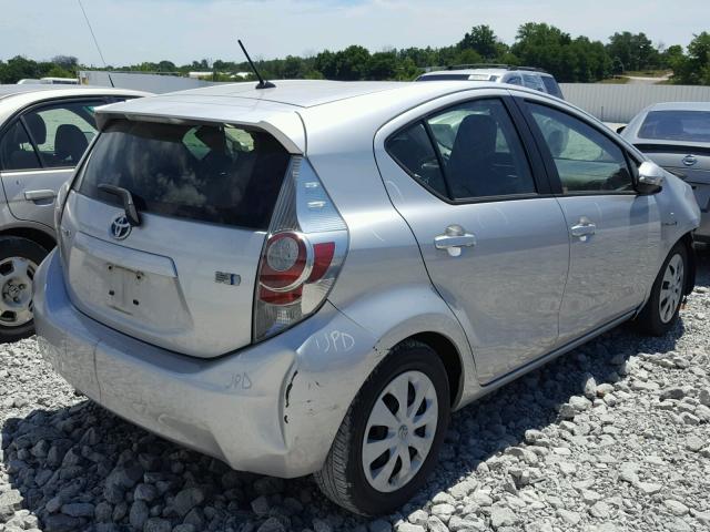 JTDKDTB33E1560604 - 2014 TOYOTA PRIUS C SILVER photo 4