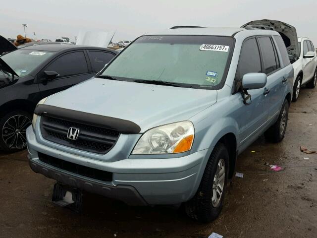 2HKYF18563H597587 - 2003 HONDA PILOT EXL BLUE photo 2