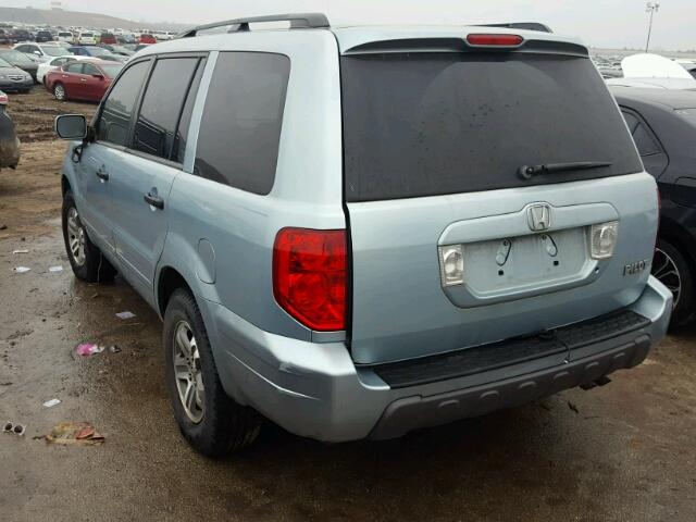 2HKYF18563H597587 - 2003 HONDA PILOT EXL BLUE photo 3