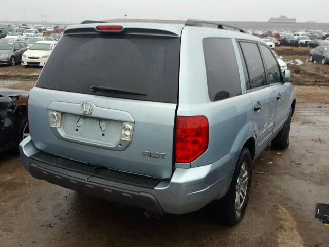 2HKYF18563H597587 - 2003 HONDA PILOT EXL BLUE photo 4