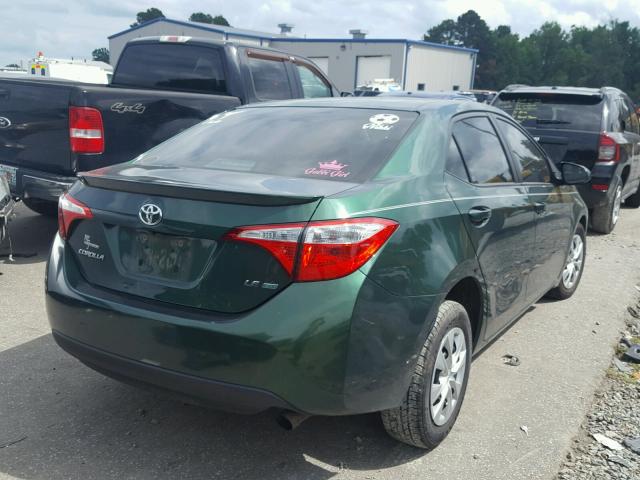 2T1BPRHE4EC119983 - 2014 TOYOTA COROLLA EC GREEN photo 4