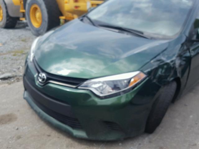 2T1BPRHE4EC119983 - 2014 TOYOTA COROLLA EC GREEN photo 9