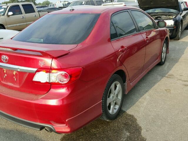 2T1BU4EEXBC604351 - 2011 TOYOTA COROLLA RED photo 4