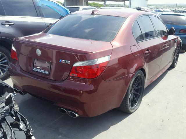 WBSNB93546B581519 - 2006 BMW M5 BURGUNDY photo 4